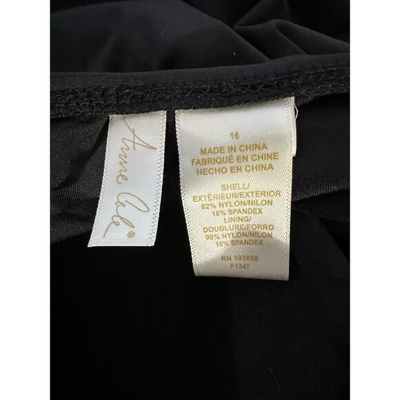 Anne Cole 1 Piece Black Swimsuit Bathing Suit Removable Strap Size 16 - Picture 6 of 9
